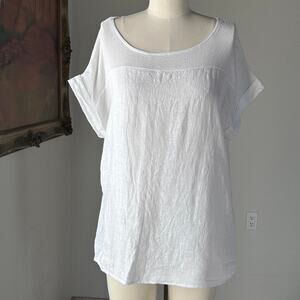 Italian Linen Tunic Top Oversized Minimalist Coastal Grandmother L